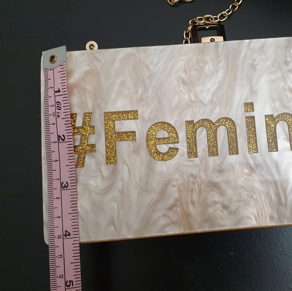 NWOT hard plastic #feminist clutch - Picture 7 of 9